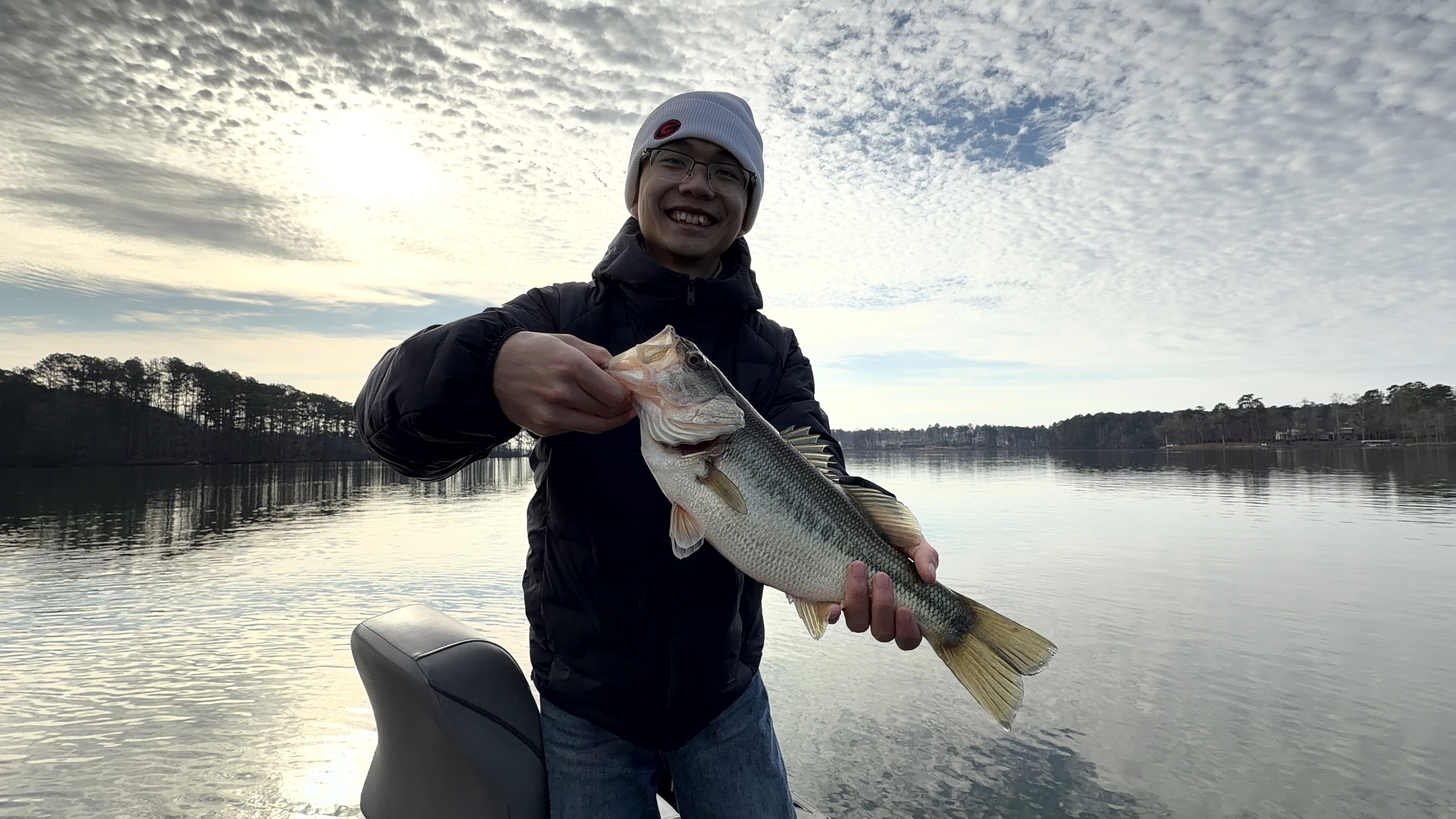 Tacklbox founder, Harvey Li, with first ever Largemouth Bass